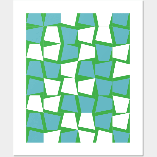 Blue, White and Green Tiles Wall Art by Dez53